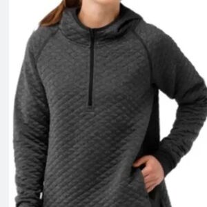 Smartwool 1/4 Merino Wool Anorak Hoodie Hoody Jacket Grey Black Women’s Sz Small